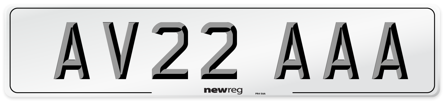 AV22 AAA Number Plate from New Reg